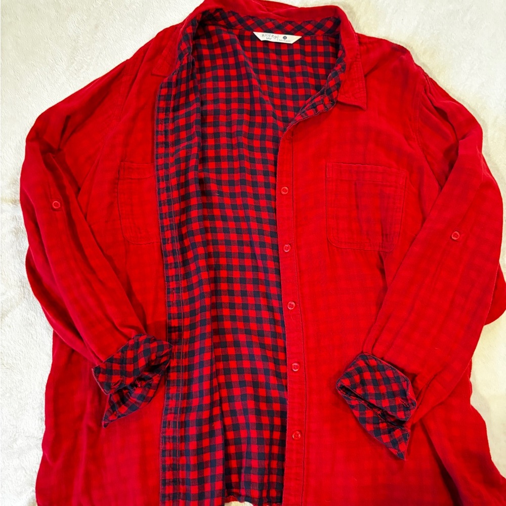 Lee Red and Black Plaid Shirt